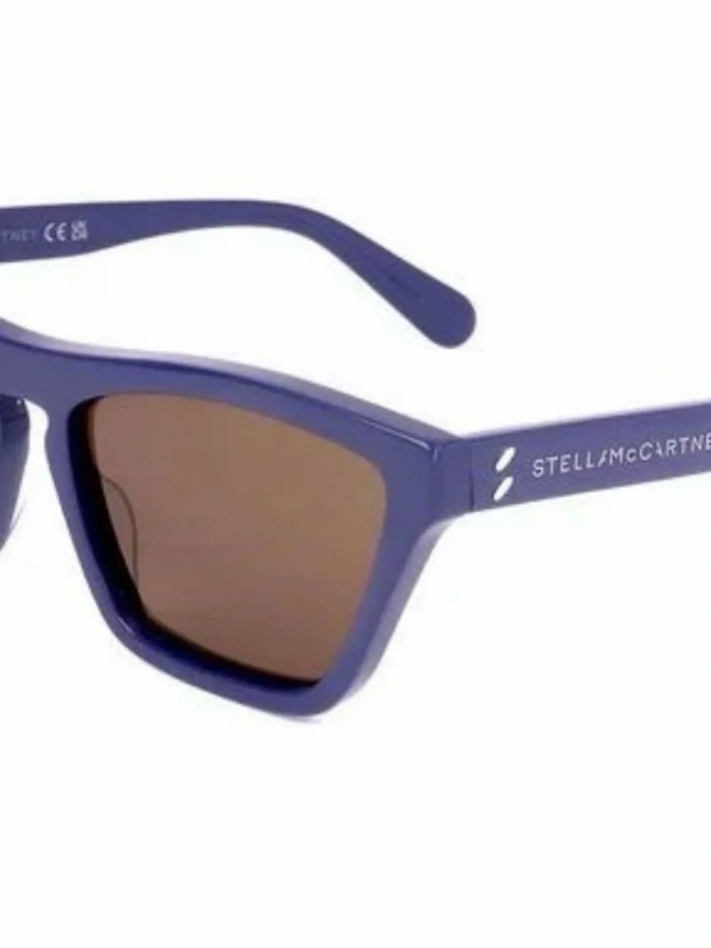 Stella McCartney Blue Square Sunglasses with Brown Lenses